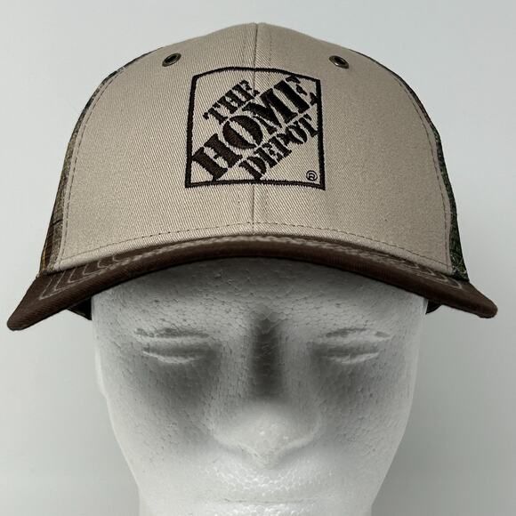 The Home Depot Trucker Hat Baseball Cap Hunting Camouflage Mesh Snapback Brown - Picture 2 of 9